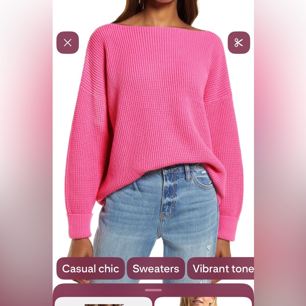 French Connection Millie Mozart Waffle Knit Sweater